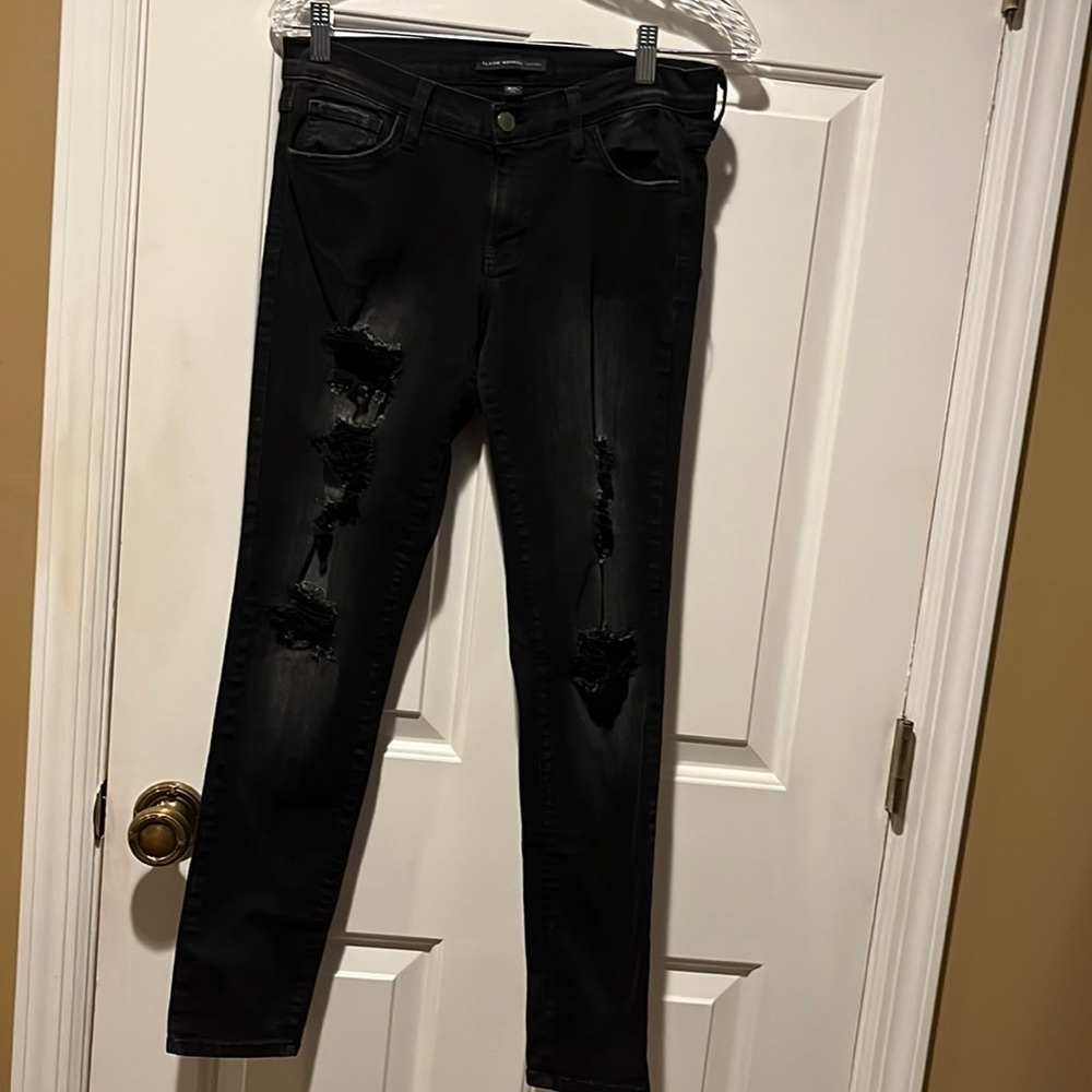 Flying money distressed jeans